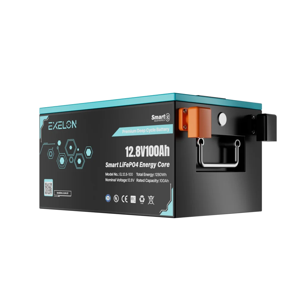 Exelon 12.8v 100ah Lifepo4 Lityum Akü Bluetooth + Lcd Ekran