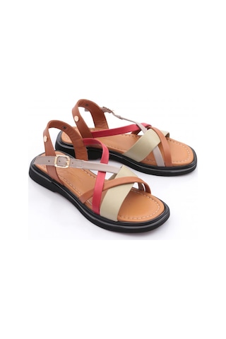 Dgn 837 Kadin Sandalet Taba Kırmızı Scorpion