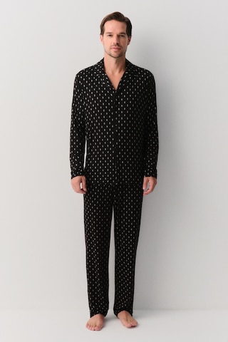 Suwen Adrian Erkek Maskülen Pijama Takımı Sh26309660b911 Siyah Desenli