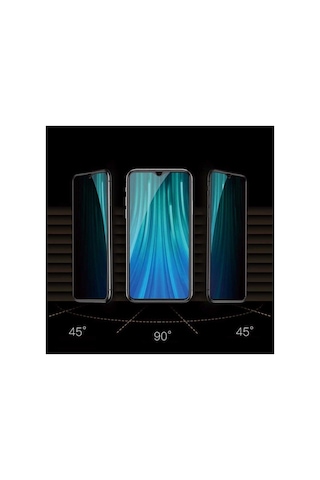 Xiaomi Redmi Note 8 Pro Ekran Koruyucu Temperli Kırılmaz Cam Privacy Hayalet Gizliklik Filtreli