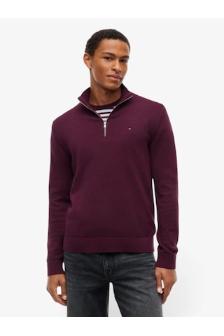 Tommy Hilfiger Tjm Slm Ess Lıght Zıp Swtr Ext Erkek Mor Kazak - Dm0dm21654