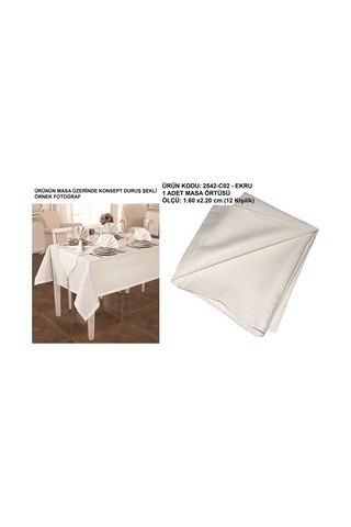 Dantelux Colber Lux Masa Örtüsü (160 X 220) 2542-C02 Krem