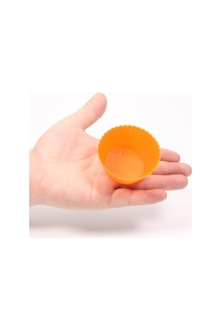 Pişirme Gerekli 24 Paket Yuvarlak Şekilli Silikon Kek Kalıbı Muffin Bardak Sabun Kalıp Puding Jöle Kalıpları