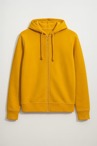 Markapia Erkek Fermuarlı Kapüşonlu İçi Polarlı Sweatshirt Sarı S