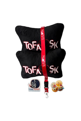 Tofaş Uyumlu 5 Parça Siyah Oto Halı Paspas / Tofaş Uyumlu Araç Oto Seyahat Boyun Yastığı
