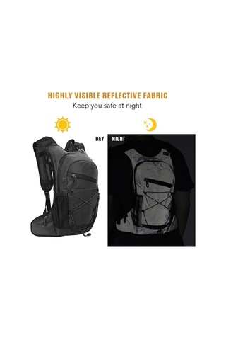 Didadodo Gece Görünürlü 8l Bisiklet Sırt Çantası - Koşu, Yürüyüş Ve Seyahat İçin Hidrasyon Çantası Siyah, Güvenli Koşu İçin Siyah