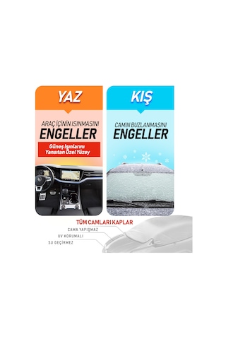 Dust Oto Güneş Ve Buzlanmadan Koruyucu Yarım Araba Brandası