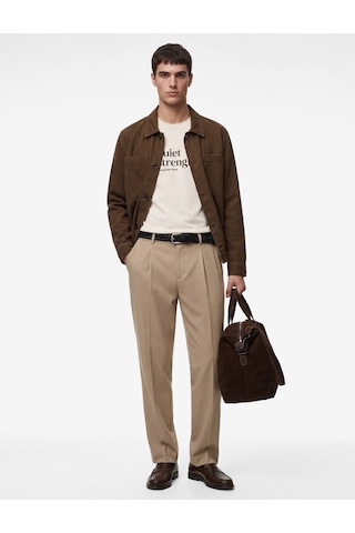 Koton Uzun Kollu Pamuklu Cepli Gömlek Yaka Düğmeli Slim Fit Ceket Kahverengi 6sam20025hw