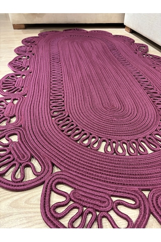 Matrix Jüt Kilim, Paspas, Mutfak Halısı, Banyo Paspası, Kilim, Halı, Oturma Odası Halısı Mürdüm