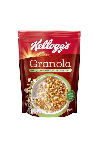 Kellogg's Beyaz Çikolata Parçacıklı ve Antep Fıstıklı Granola 3 x 300 G