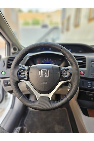 Honda Civic Fb7 Araca Özel Direksiyon Kılıfı Soft Nokta Düz Mavi İp
