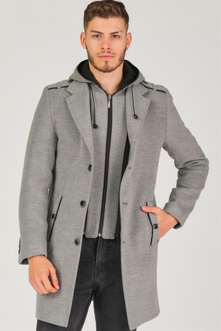 Plt8406 Dewberry Erkek Palto-gri Gri