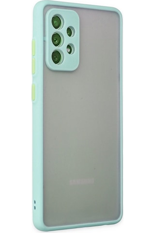 Newface - 25 - Samsung Galaxy Uyumlu A52 Kılıf Montreal Silikon Kapak - Csmo-tex - - Turkuaz