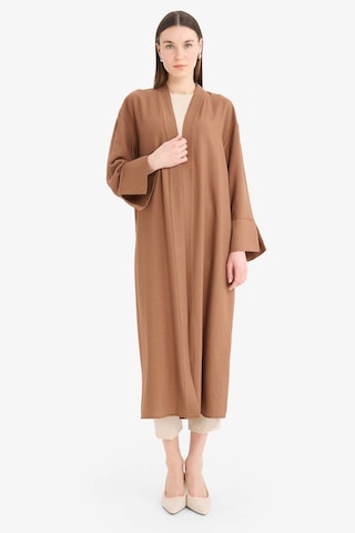 Defacto Relax Fit Basic Düz Midi Kimono D9929ax25smbn519 Kahve