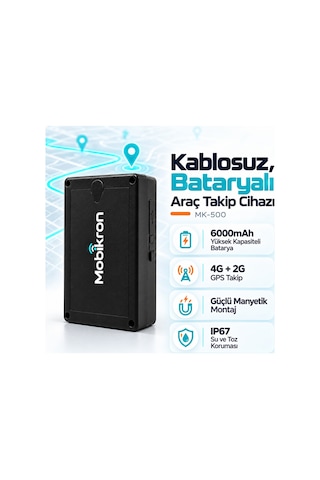 Mk-500-1 Motosiklet Gps Takip Cihazı 2026 - Mıknatıslı Kablosuz Akü Bitirmez 24 Ay Hat Dahil Şarjlı