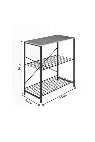 Çok Amaçlı Mutfak Rafı Bangosu Masa Geniş Füme 1441