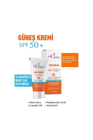 Dr. Clinic 50 Faktör Güneş Kremi 50 ml | Cilt Koruma Ve Güneşten Koruma