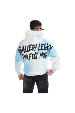 Ice Blue Yazı Detaylı Oversize Sweatshirt Mavi