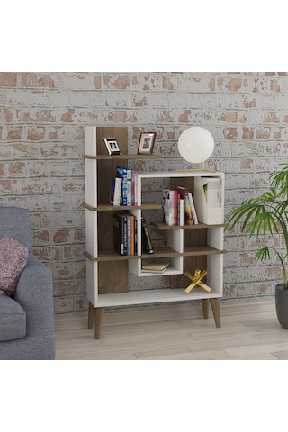 Lagomood New Sally Kitaplık Meşe Beyaz