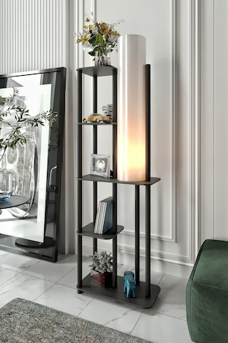 Moda Dor Çok Amaçlı Lambader Raf Siyah Siyah