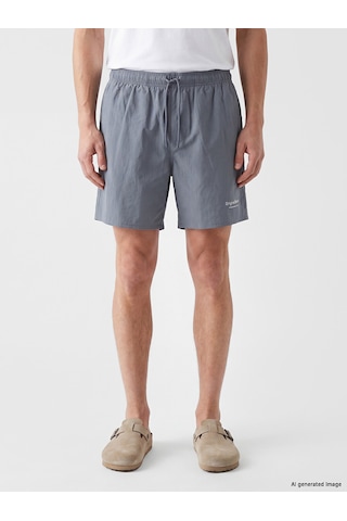 Lcw Swımwear Gri Kısa Boy Baskılı Erkek Deniz Şortu