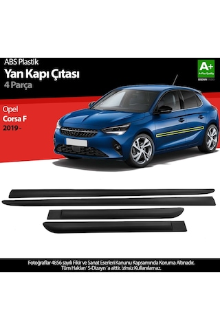 S-dizayn Opel Corsa F Abs Plastik Yan Kapı Koruma Çıtası 2019 Üzeri A+ Kalite