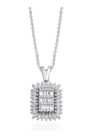 0.40 Karat Baget Pırlanta Kolye 48095291