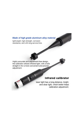 Yifomall Alüminyum Alaşımlı Kırmızı Lazer Kalibratörü - 12 Adaptörlü, Cr2 Pil Dahil, Hassas Ayar Yok, Hızlı Kullanıma Hazır