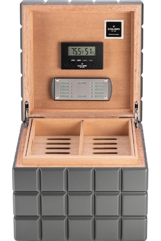 Colibri Heritage Cube Gümüş Sedir Humidor Puro Kutusu