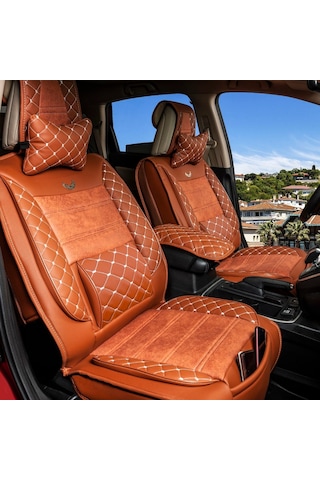 Fiat Egea Cross Uyumlu Lüks Deri Oto Koltuk Kılıfı Ön Arka Set Jüpiter Series Tarçın Fs