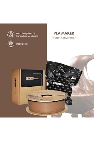 Pla Maker Nugat Kahverengi , 1.75mm 1kg 3d Yazıcı Pla Filamenti