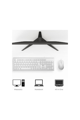 Lecoo CM101 USB Kablolu Türkçe Q Klavye & Mouse Set