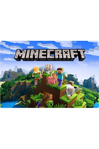 Minecraft Dikdörtgen Pasta Yenilebilir Resim Baskı 28 19 Cm