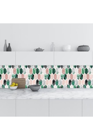 Tezgah Arası Folyo Kaplama Folyosu Altıgen Çiçek 60x200 Cm Diğer