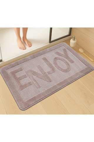 Doğal Kaymaz Taban Banyo Paspas Uzun Ömürlü Yumuşak Dokulu Su Emici Yıkanabilir Enjoy 60x100 Vizon
