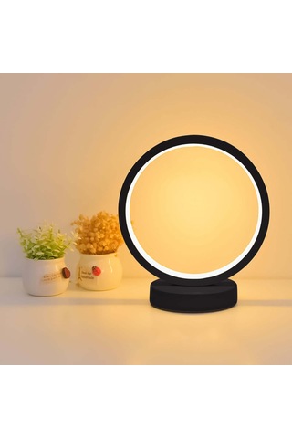 Geeksen Küçük Yuvarlak Mutfak Odası Gece Lambası Siyah 3 Renkli Aydınlatma Seviyeleri Ayarlanabilir Ev Aletleri Siyah