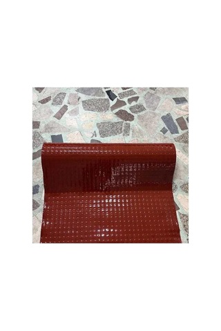 Pvc Desenli Zemin Kaplama Muşambası 2mm 1x5 Metre Kaymaz Araç Konteyner Oto Taban Kaplaması Bordo