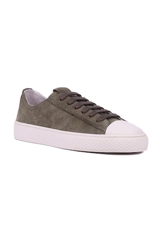 Shoetyle - Hakiki Süet Deri Yeşil Renk Erkek Sneaker - 666-0386 -1578