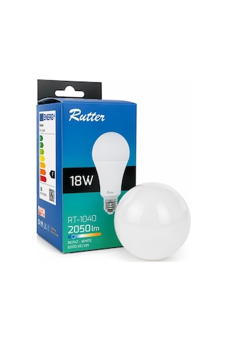 Rutter 18w E27 Led Ampul 6500k Beyaz Işık 2050 Lümen Yüksek Aydınlatma