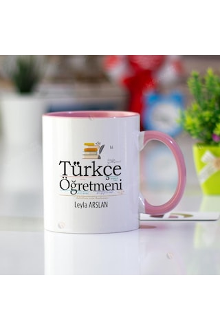 Kişiye Özel Türkçe Öğretmeni Fotoğraflı Yazılı Kupa Bardak