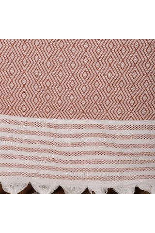 Bumedo Buldan İşi Kaymaz Pamuklu Koltuk Örtüsü 170x210 Cm Koltuk Şalı Çekyat Kanepe Örtüsü Kiremit Genel