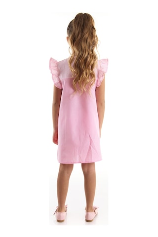 Denokids Mshb&g Kanatlı Unicorn Kız Ekose Pembe Elbise Pembe