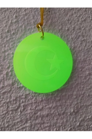 Ay Yıldız Karanlıkta Parlayan Fosforlu Dikiz Aynası Asma Süsü Yeşil