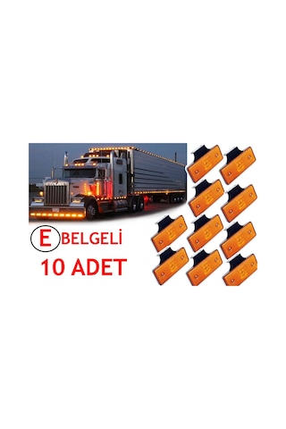 (10 ADET) SİDE MARKER LED LAMBA SARI 12V-24V