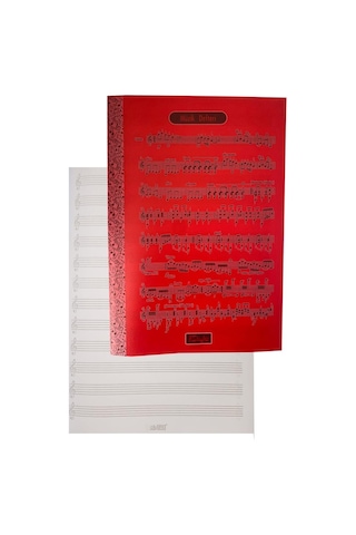 Müzik Defteri A4 40 Yaprak Plastik Kapak 1 Adet Sol Anahtarlı Pp Kapak Müzik Defteri 21x29.7 Cm 12 Sütunlu