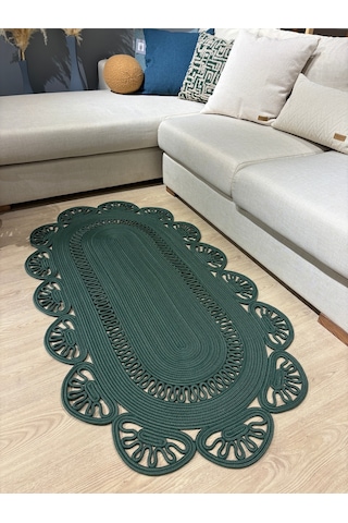 Mavaux Matrix Jüt Kilim, Paspas, Mutfak Halısı, Banyo Paspası, Kilim, Halı, Oturma Odası Halısı Yeşil