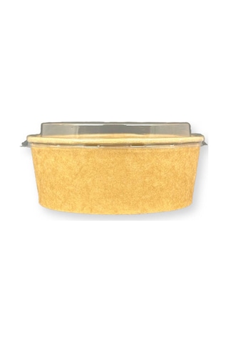 50 Adet Kraft Karton Salata Kasesi Kapaklı 1300cc