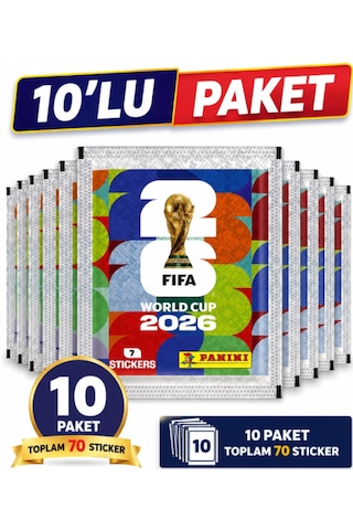 Panini Fıfa World Cup 2026 Resmi Sticker Paketi 10 Paket Panini Fıfa World Cup 2026 Resmi Sticker Paketi 10 Paket