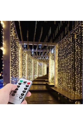 Konesam Usb Kumandalı Led Pencere Perde Işığı 3x2m 200 Renkli Işık, Noel Düğün Partisi Dekorasyonu, Ip44 Su Geçirmez