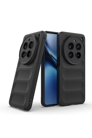Vivo X200 Pro Kılıf Kamera Korumalı Esnek Tpu Oyuklu Arka Yüzey Tasarımlı Silikon Kapak Siyah